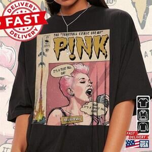 Pnk Comic  T-Shirt Y2K   90S P1nk Summer Carnival  Tour Tickets Tee
